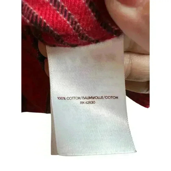 Lands' End Blake Shelton Flannel Shirt Women's Medium Red Buffalo Plaid - Picture 4 of 9